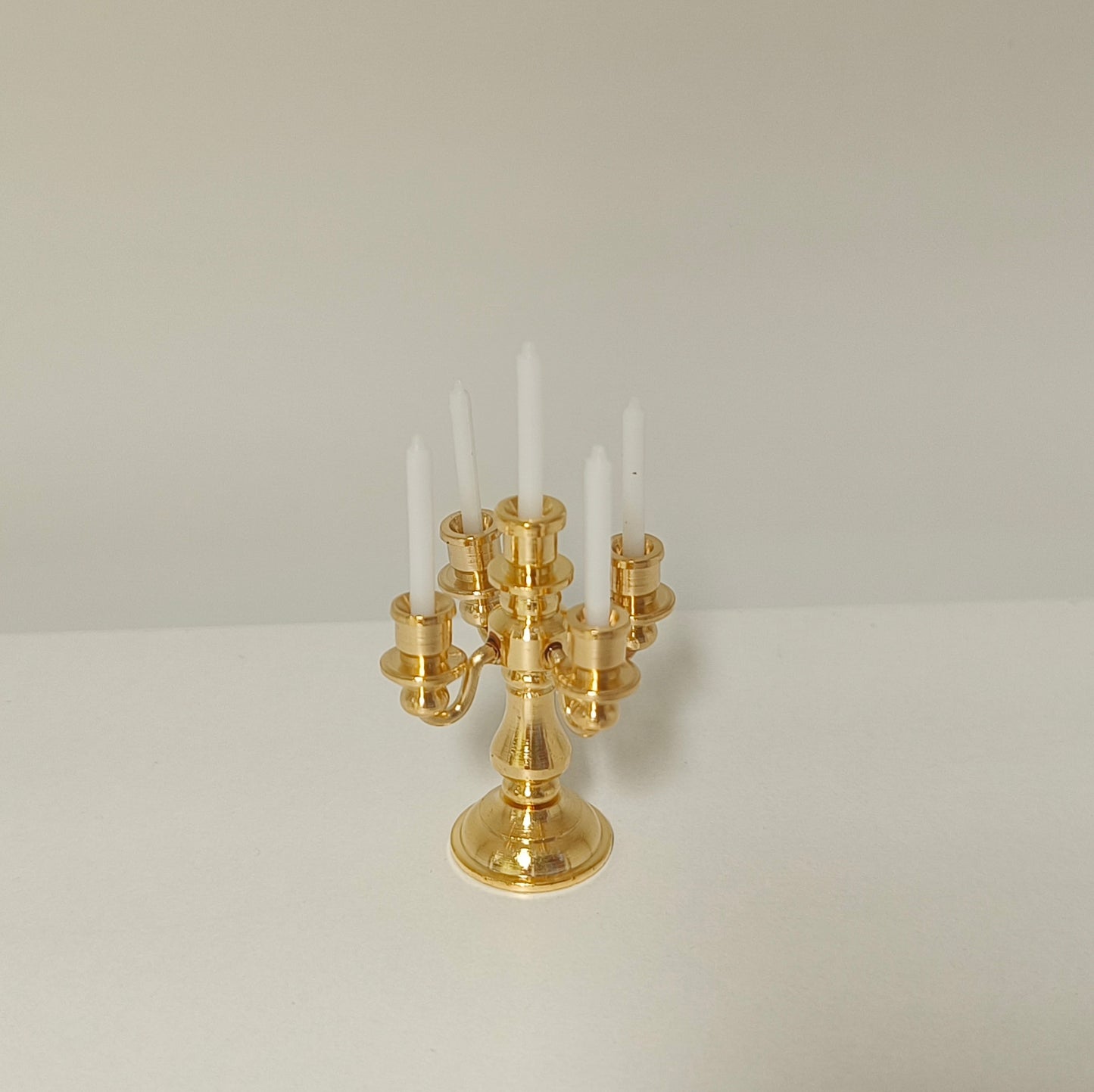 Kynttilänjalka 5-haarainen, 1:12 messinki