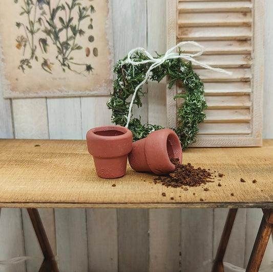 Pienet kukkaruukut, savi 2kpl