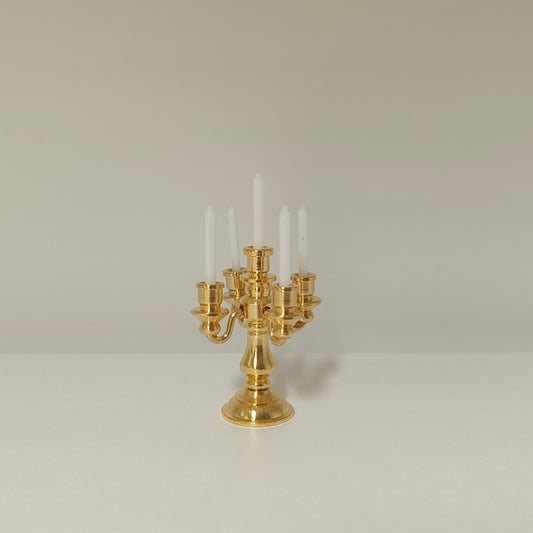 Kynttilänjalka 5-haarainen, 1:12 messinki